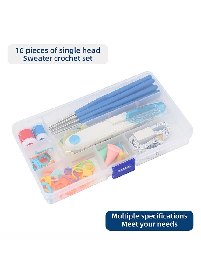 HAVEN 53PCS Crochet Hooks Set, with Carry Bag, Needles, Color Stitch Markers, Measure Tape Beginners Crochet Hook Set for Crochet Art, DIY Crafting, Multicolor, With Transparent Case - Image 5